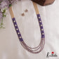 Elegant Multi Layered Crystal & Pearl Haaram With Floral Accents LH2130 (Available In 6 Colors)