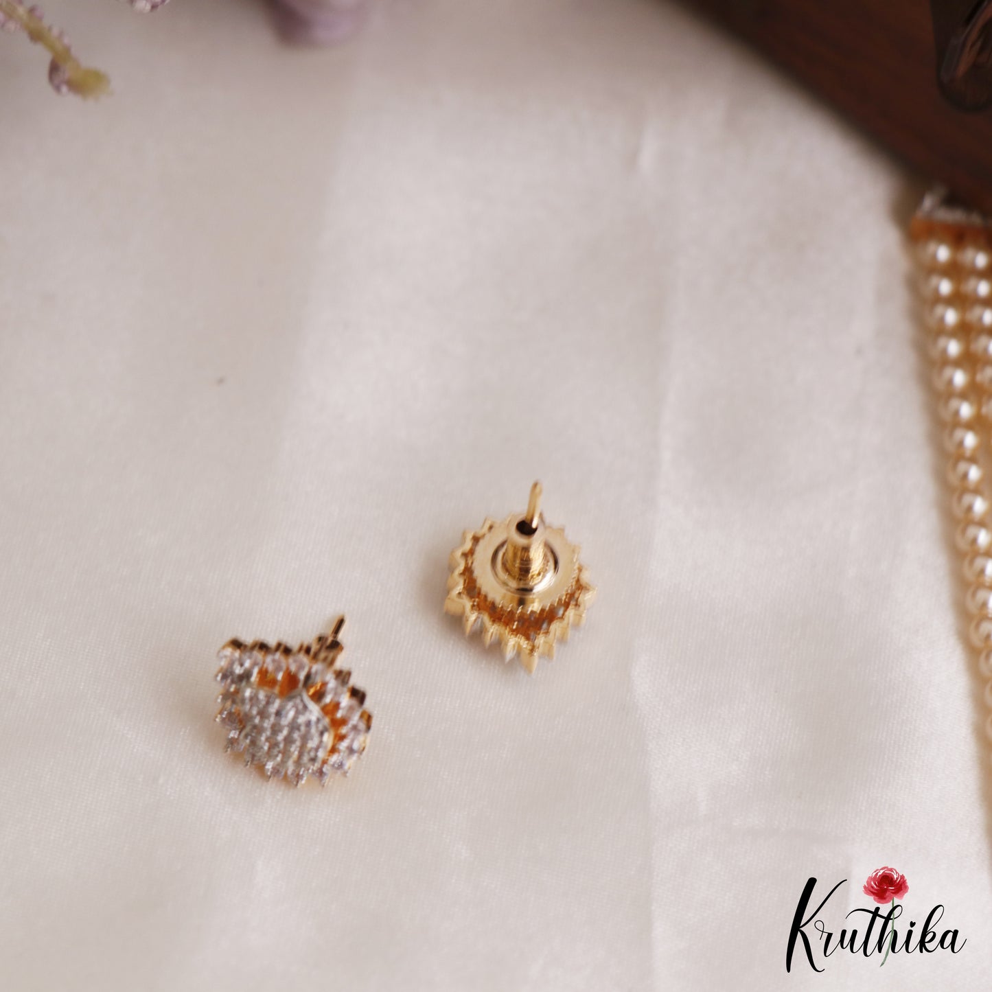 Elegant Multi Layered Crystal & Pearl Haaram With Floral Accents LH2130 (Available In 6 Colors)