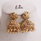 Premium Lakshmi Peacock Jhumkas with Golden Beads Drops E239