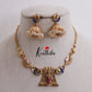 Gorgeous Temple Lakshmi Devi Peacock Pendant Necklace and Jhumka Earring Set NC2423
