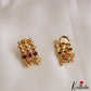 Beautiful Gold-Tone Kemp Stone Choker With Golden Bead Drops NC3094