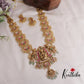 Premium Temple Lakshmi Jadau Haaram with Pastel Green Beads Drops LH1997