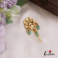 Classic Leaf Motifs Jadau Jada Billa With Green Bead Drops J341