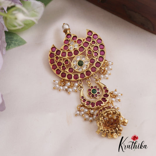 Stunning Floral Motifs Jhumka Jadau Jada Billa J342