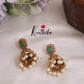 Simple AD Jhumkas with Pearls Drops E734 (Available in 2 Colours)