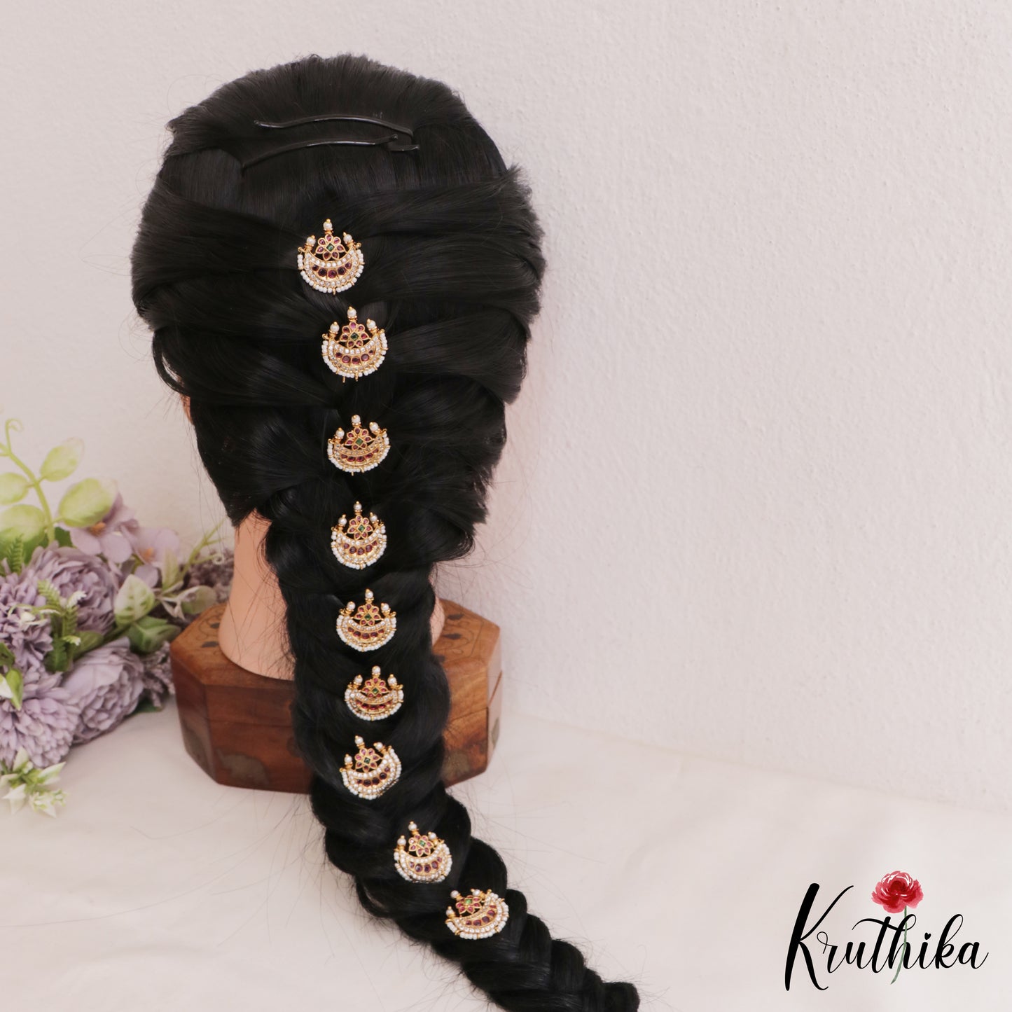 Stunning Pearl Border Floral Motifs Kemp Jada Billa J411 (Pair Of 9)