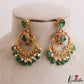 Trendy Floral Motifs Chandbali Earrings With Bead Drops E1202 (Available In 2 Colors)