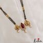 Traditional Shankh Chakra Motifs Black Beads Chain With Pendant NC3095 (Available In 2 Colors)