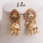 Simple Kemp Jhumka with Golden Beads E749
