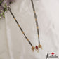 Traditional Shankh Chakra Motifs Black Beads Chain With Pendant NC3095 (Available In 2 Colors)