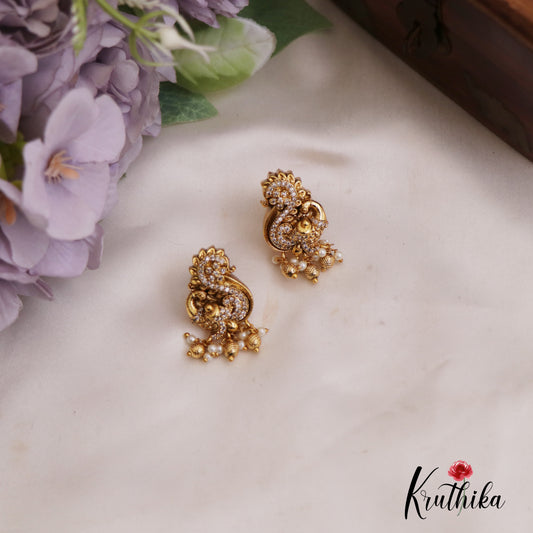 Gorgeous Antique Nagas Ram Parivar Motifs Pendant Set With Golden Bead Drops PS271