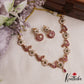 Elegant CZ Floral Peacock Motifs Kemp Choker NC3101