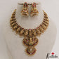 Gorgeous Antique Nagas Mango Lakshmi Motifs Jadau Necklace With Rice Pearl Drops NC3090