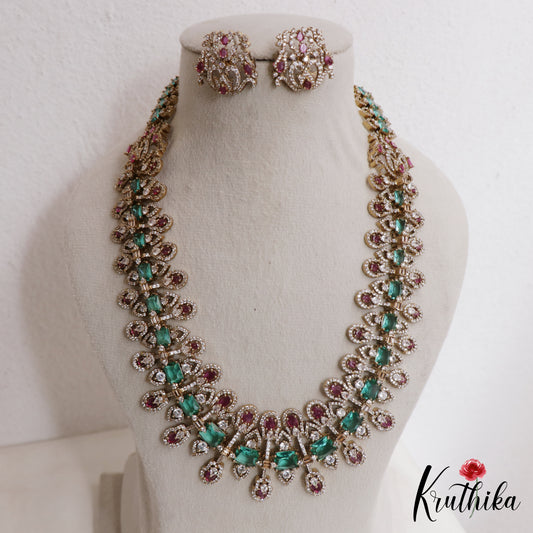Stunning Teardrop Square Motifs CZ Victorian Haaram LH2122