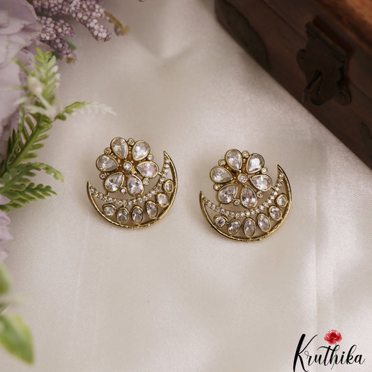 Sparkling Floral victorian CZ Stud Earrings E1186
