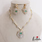 Sparkling Peacock Motifs CZ Victorian Necklace NC3063