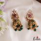 Classic Floral Leaf Motifs Jhumkas With Pearl Bead Drops E1206 (Available In 3 Colors)
