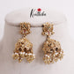Trendy Antique Jhumka with Golden Beads Drops E757