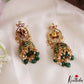 Classic Floral Leaf Motifs Jhumkas With Pearl Bead Drops E1206 (Available In 3 Colors)
