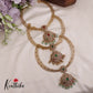 Simple AD Victorian Jadau Peacock Hasli Necklace with Beads Drops NC2342 (Available in 3 Colours)