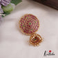 Traditional Teardrop Floral Motifs Jhumka Jada Billa With Pearl Drops J346