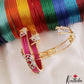 Elegant Openable CZ Frame Bangle With 12 in 1 Interchangeable Color Bangles B541