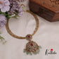 Simple AD Victorian Jadau Peacock Hasli Necklace with Beads Drops NC2342 (Available in 3 Colours)