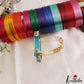 Beautiful Openable CZ Frame Bangle With 12 in 1 Interchangeable Color Bangles B544