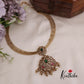 Simple AD Victorian Jadau Peacock Hasli Necklace with Beads Drops NC2342 (Available in 3 Colours)