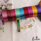 Trendy Openable CZ Frame Bangle With 10 in 1 Interchangeable Color Bangles B542