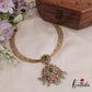 Simple AD Victorian Jadau Peacock Hasli Necklace with Beads Drops NC2342 (Available in 3 Colours)