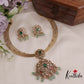 Simple AD Victorian Jadau Peacock Hasli Necklace with Beads Drops NC2342 (Available in 3 Colours)