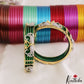 Pretty Openable CZ Frame Bangle With 10 in 1 Interchangeable Color Bangles B543