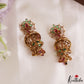 Pretty Pearl Border Floral Motifs Kemp Jhumkas E1210
