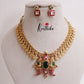 Beautiful Jadau Lakshmi Coin Necklace with Peacock Puligoru Pendant NC2406