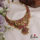 Royal Temple Lakshmi Peacock Jadau Necklace with Golden Beads Drops NC2418