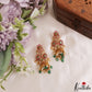 Classic Peacock Motifs Kemp Jhumkas With Green Bead Drops E1212