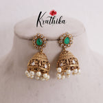 Trendy AD Jhumka with Pearls Drops E755