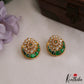 Pretty Floral Motifs Chandbali Jadau Stud Earrings E1013 (Available in 2 Colours)