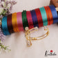 Pretty Openable CZ Frame Bangle With 12 in 1 Interchangeable Color Bangles B537