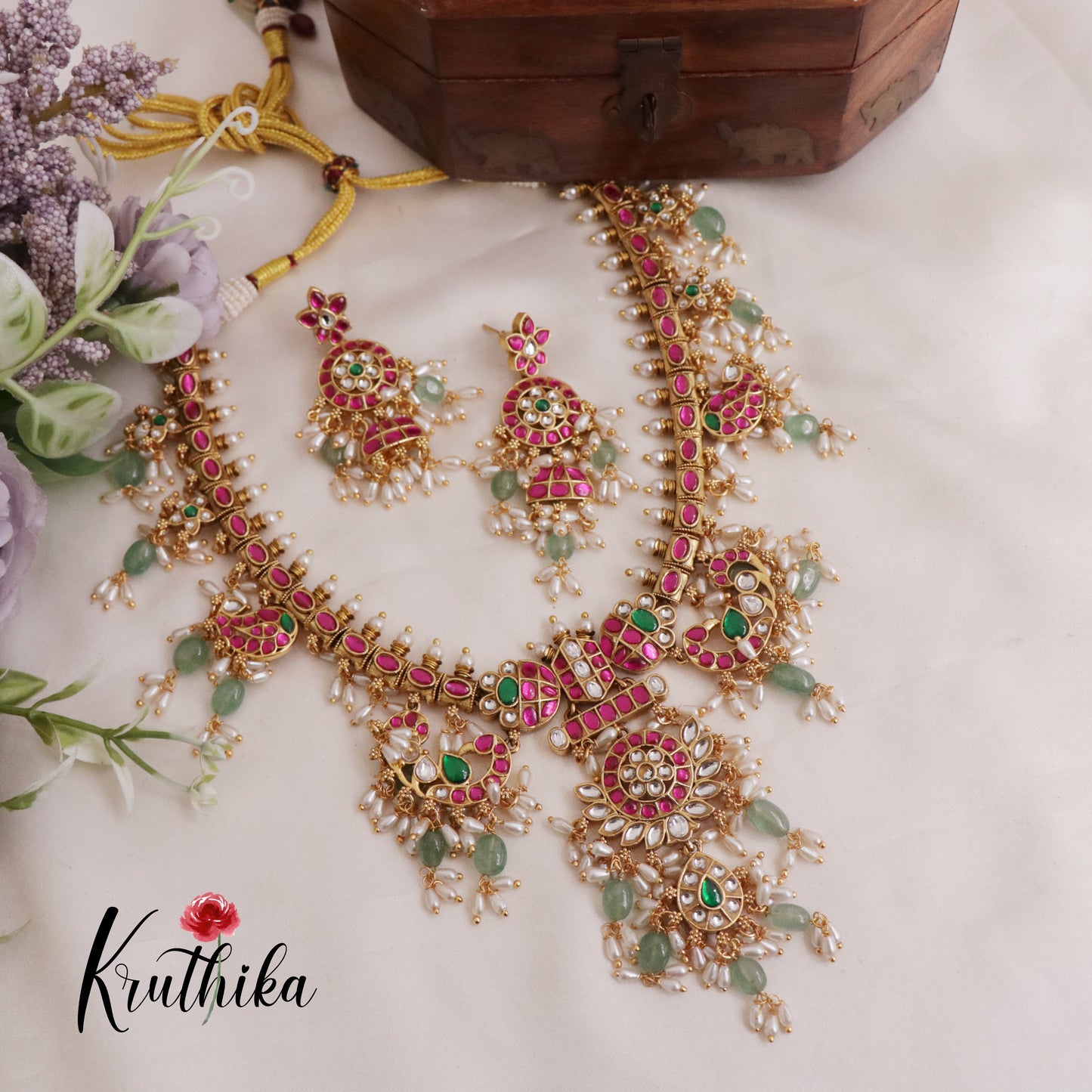 Premium Kundan Jadau Guttapusalu Necklace NC2424