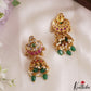 Beautiful Floral Motifs Jhumkas With Bead Drops E1213 (Available In 2 Colors)