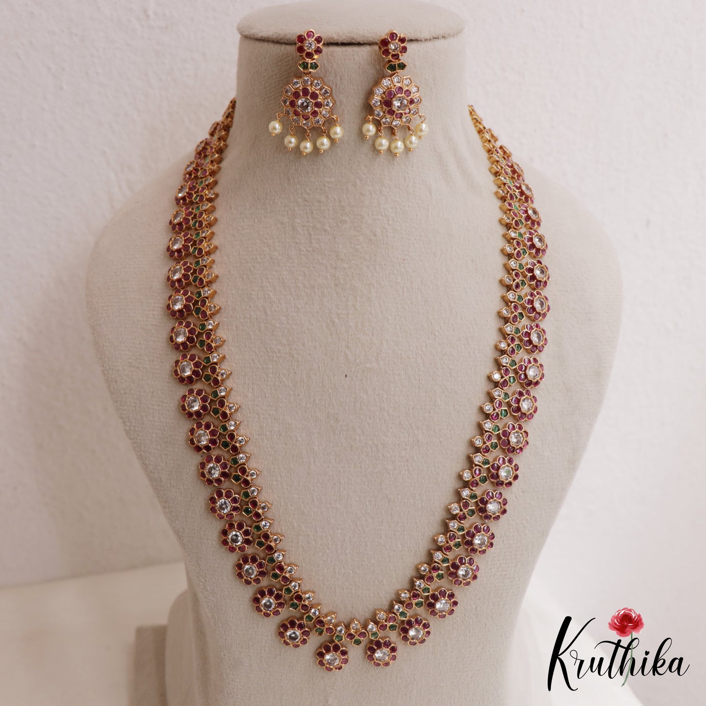 Premium Floral Motifs Jadau Haaram LH2123