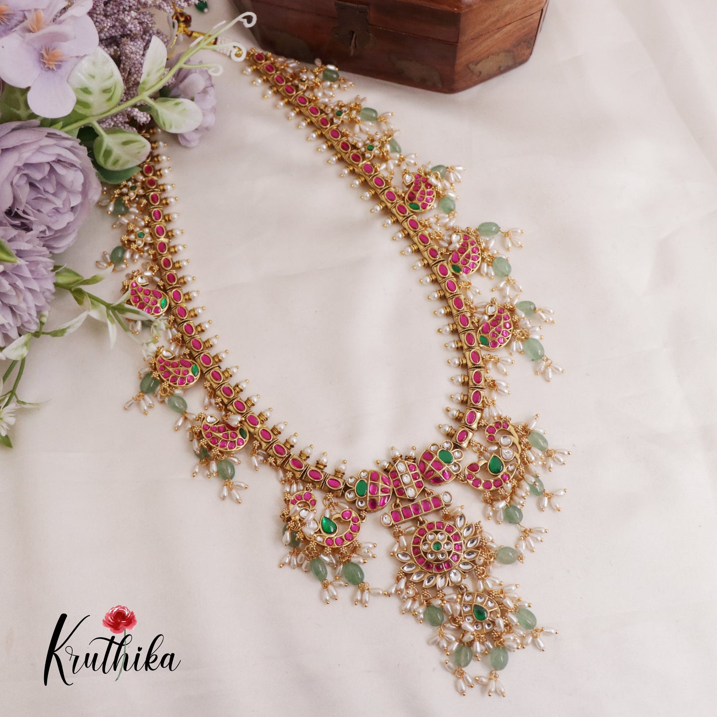 Premium Kundan Jadau Guttapusalu Haaram LH1995