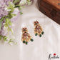 Trendy Floral Motifs Kemp Earrings With Pearl Bead Drops E1211 (Available In 2 Colors)