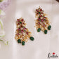 Trendy Floral Motifs Kemp Earrings With Pearl Bead Drops E1211 (Available In 2 Colors)
