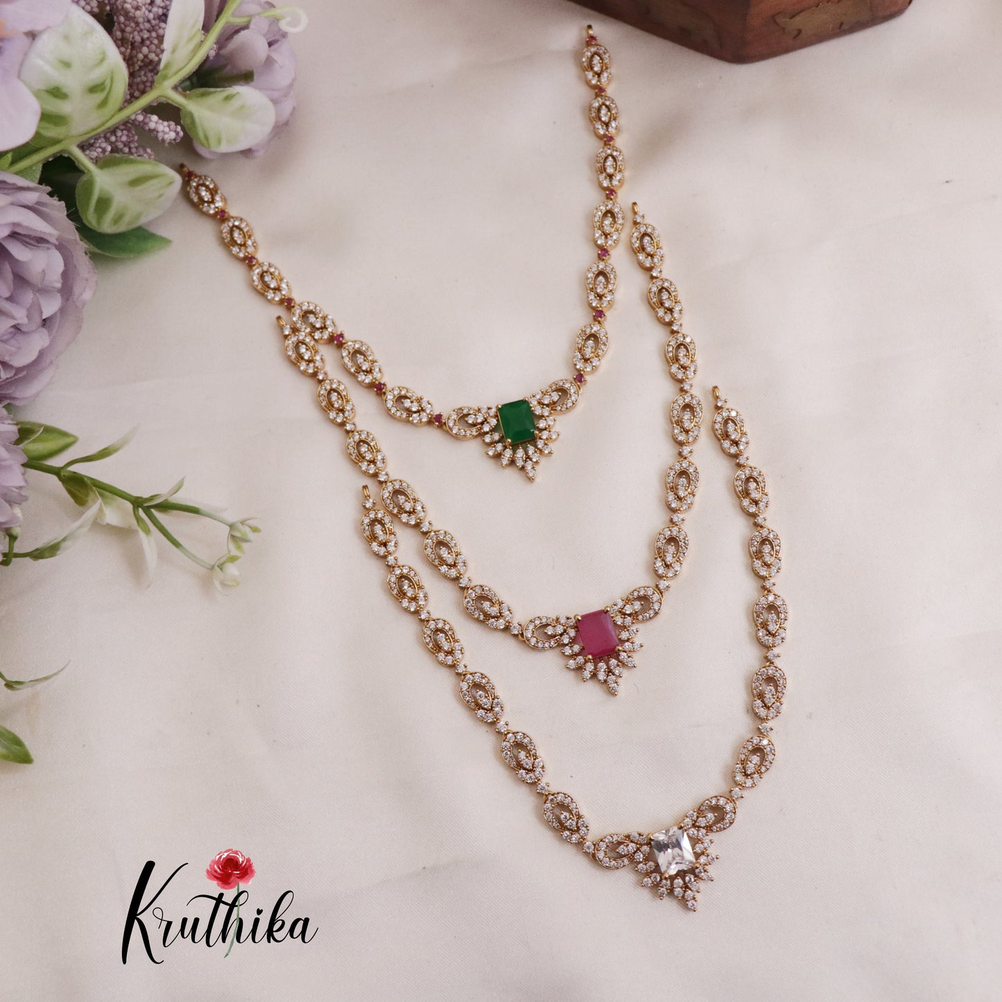 Simple CZ Sparkling Victorian Necklace NC2403