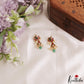 Pretty Lotus Motifs Earrings With Pearl Bead Drops E1214