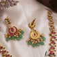 Gorgeous Floral Geometric Motifs Jadau Necklace With Green Bead Drops NC3099