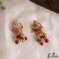 Beautiful Floral Motifs Jhumkas With Bead Drops E1213 (Available In 2 Colors)